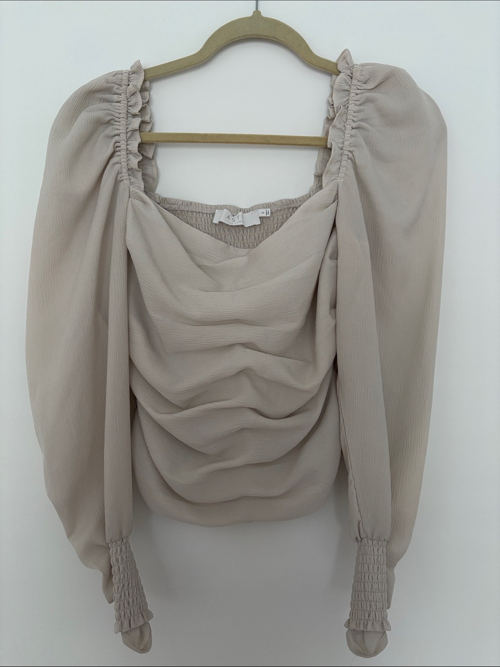 ASTR the Label Gray Blouse Long Sleeve